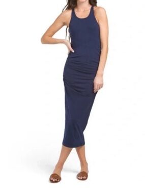Michael Stars Navy Racerback Ruched Tank Dress